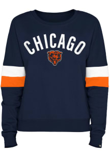 New Era Chicago Bears Womens Navy Blue Contrast Crew Sweatshirt